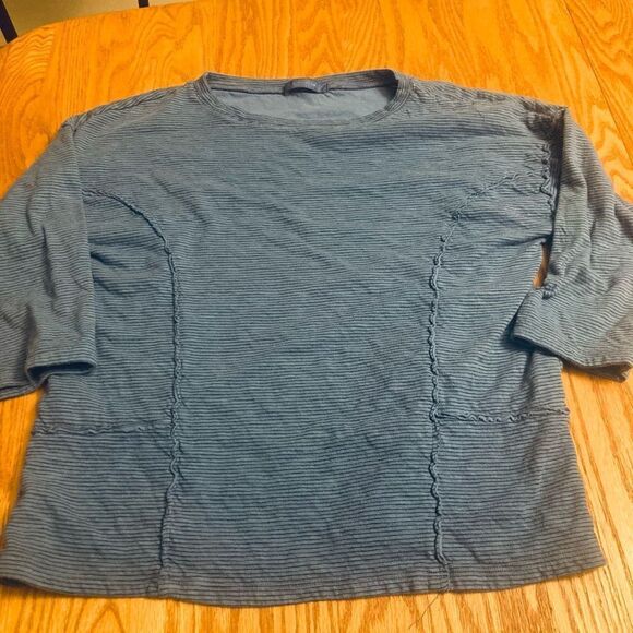 Cut Loose Cotton Gray/Blue Tunic - Picture 1 of 8